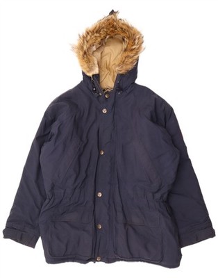 Helly Hansen Herren Parka Jacke Kapuze Loose Fit UK 40 Large Navy Blau Nylon BO30