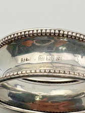ANTIQUE H. MATTHEWS BIRMINGHAM ENGLAND 1867 BEADED NAPKIN RING 398