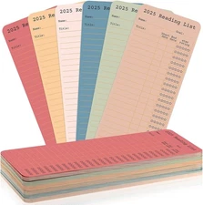 60 Pcs 2025 Reading Log Bookmark 3 x 7.9 Reading List Book Tracker Notecards ...
