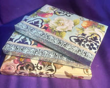 Lot of 3 Blank Journals 192 lined pages 5x7 inches floral