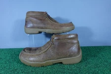 Justin Shoes Mens Size 10 Brown Leather Moc Toe Work Chukka Boots SE241