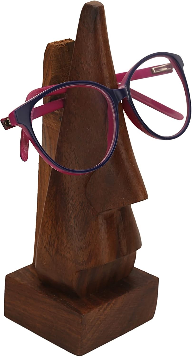 raajsee Classic Hand Carved Rosewood Nose-Shaped Eyeglass Spectacle/ Brown 