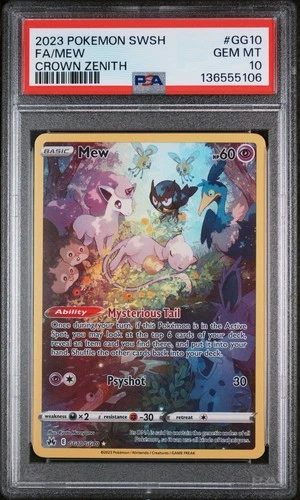 Pokémon 2023 Mew GG10 Crown Zenith Galarian Gallery Full Art Holo PSA 10