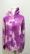 Sailor Moon Crystal Tie-Dye Graphic Logo Fleece Pullover Hoodie Womens L