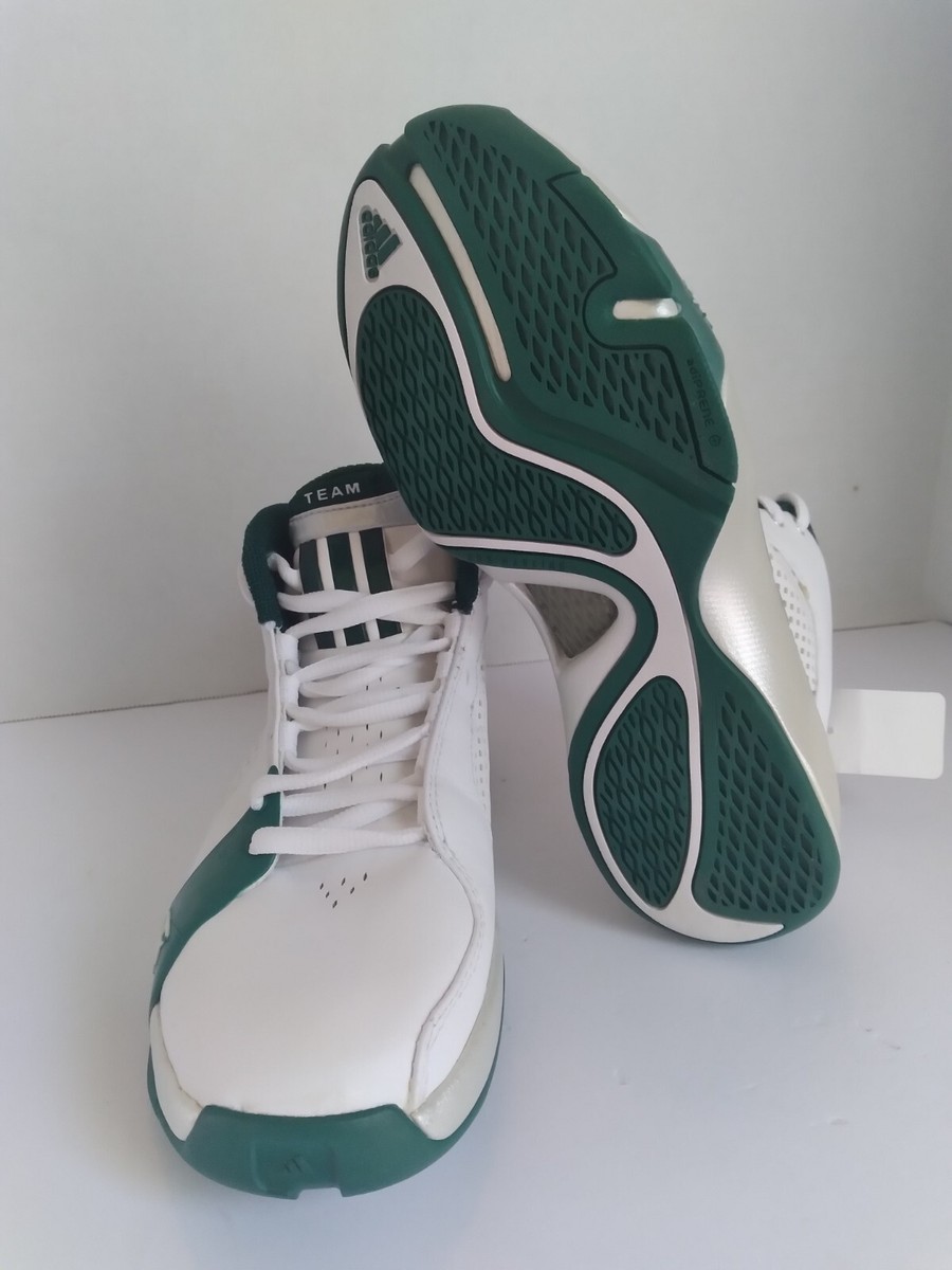 Adidas Team Signature Basketball Shoes White Green High Top  display picture 3