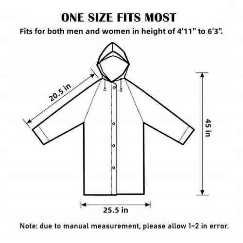 2 Impermeables Para La Lluvia Hombre Mujer Ponchos Con Capucha Impermeable - Picture 5 of 7