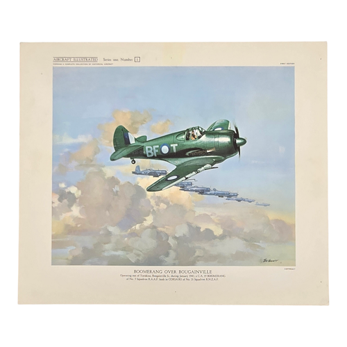 Boomerang Over Bougainville Ray Honisett Vintage Print Aircraft WW2 Artwork War - Picture 37 of 64