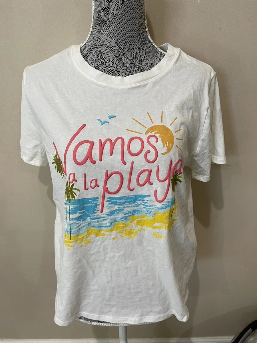 LC Lauren Conrad Women Vamos A LA Playa T-shirt Size L