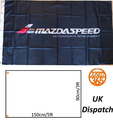 Mazda Mazdaspeed Flagge Team Garage Banner 3x5ft mankav Mx5 JDM Eunos 150x90cm UK