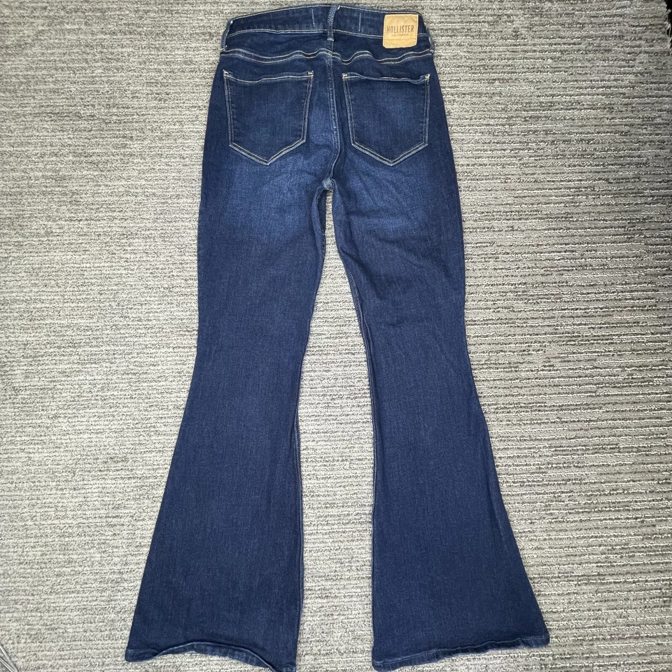 Hollister размер 9с w29 девочек молодежи джинсы изогнутый винтажный Расклешенный высоты джинсовой ткани синий - Изображение 4 из 4