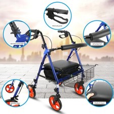 Aids Shopping Cart Crutches Walkers Seat Adjustable Height forElderly Disabled