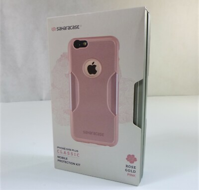 SaharaCase Case W/Glass Screen Protector for iPhone 6 Plus and 6s Plus Rose gold