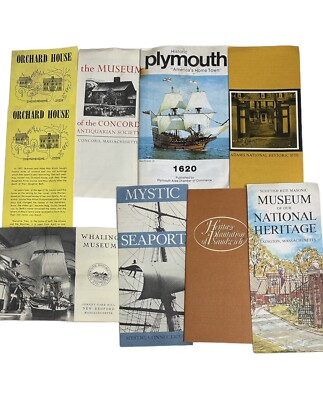 Lot of 8 VINTAGE 60's 70's Massachusetts Tourist Brochures Maps Tourism VTG MCM