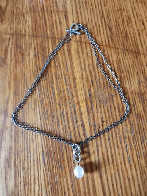 Silpada Sterling Silver Double Strand Baroque Pearl Pendant