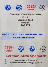 German car auto specialist garage mechanic service generic stamp audi vw, bmw mb