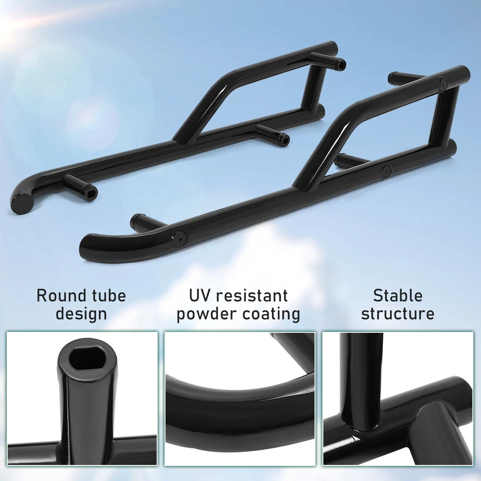 Deslizadores de roca Nerf Bar de acero 2 asientos para Polaris General 1000 2016-2025 Foto 4 de 4
