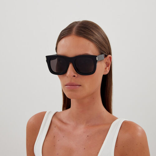 Lunettes de soleil carrées noires Saint Laurent SL 650 MONCEAU 55mm ventes exceptionnelles