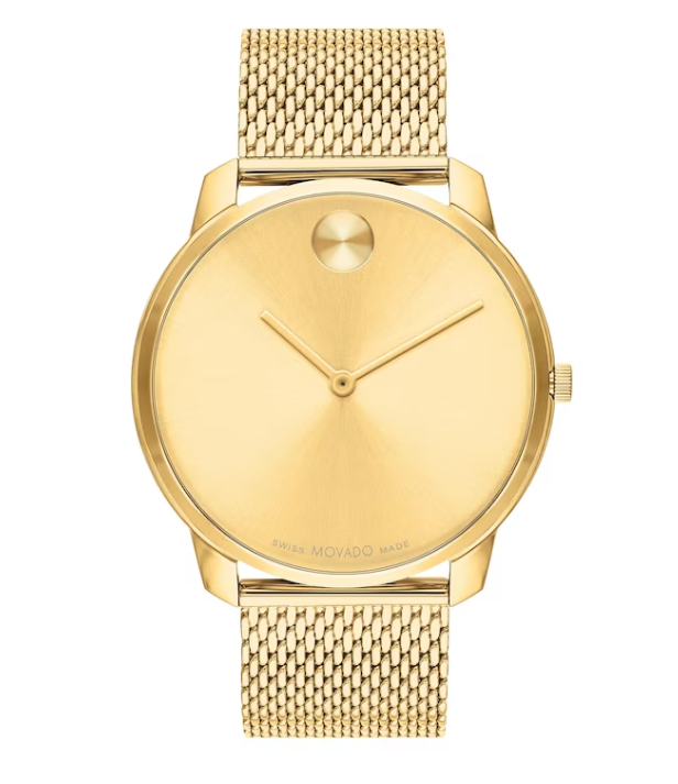 NIB Movado Bold 42MM Gold-Tone Dial Gold-Tone Steel Case Men's