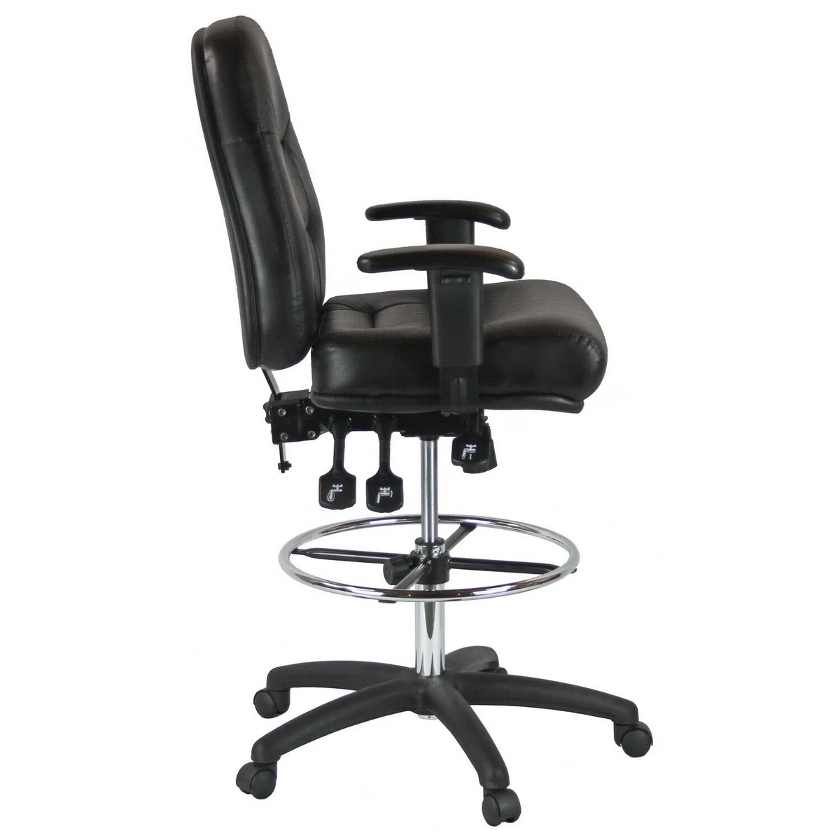 Harwick 100kl Heavy Duty Premium Leather Drafting Chair With Arms