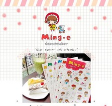  71 Ming-e cute happy girl deco PVC stickers 4 sheets/set