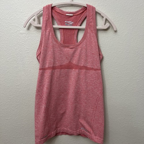 Saucony Run Dry Racerback Tank Top Größe M rosa Yoga Übung Läufer Shirt