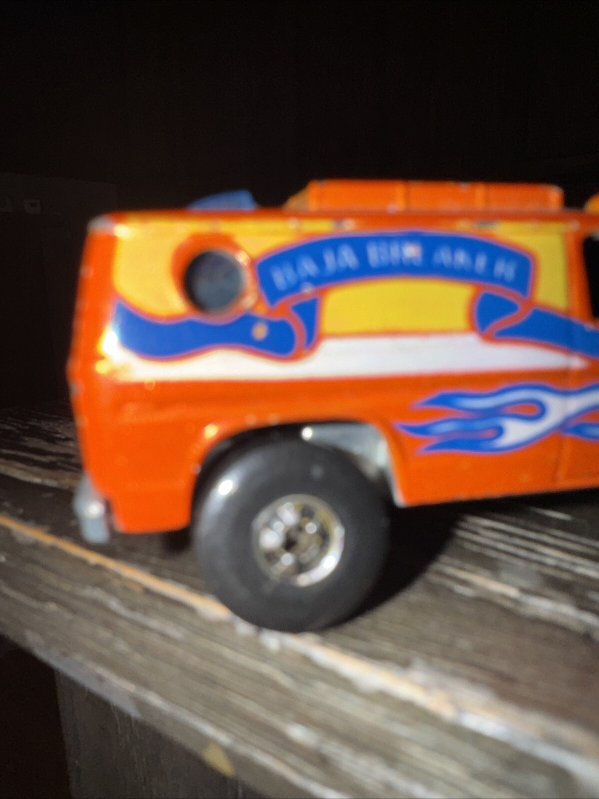 Vintage 1977 Hot Wheels Baja Breaker Van 1/64 Orange Opening Hood Hong Kong thumbnail 3