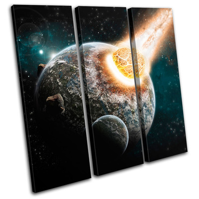 astronomy Fantasy Planets Science Space Stars Canvas Artwork Picture Print Wall