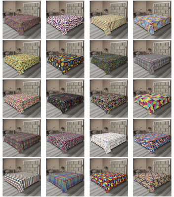 Ambesonne Vivid Pattern Flat Sheet Top Sheet Decorative Bedding 6 Sizes