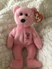 2001 RARE  RETIRED TY BEANIE BABY MUM THE PINK MOTHERS DAY TEDDY BEAR 8" NEW 