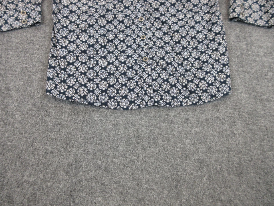 Camisa Columbia Mujer Adulto Mediana Azul Floral Abotonada Ligera Informal Logo Foto 2 de 4