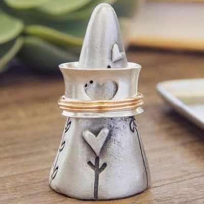 Heart Fashion Band Jewelry Two Tone 925 Silver Ring Women Party Gift Sz 6-10