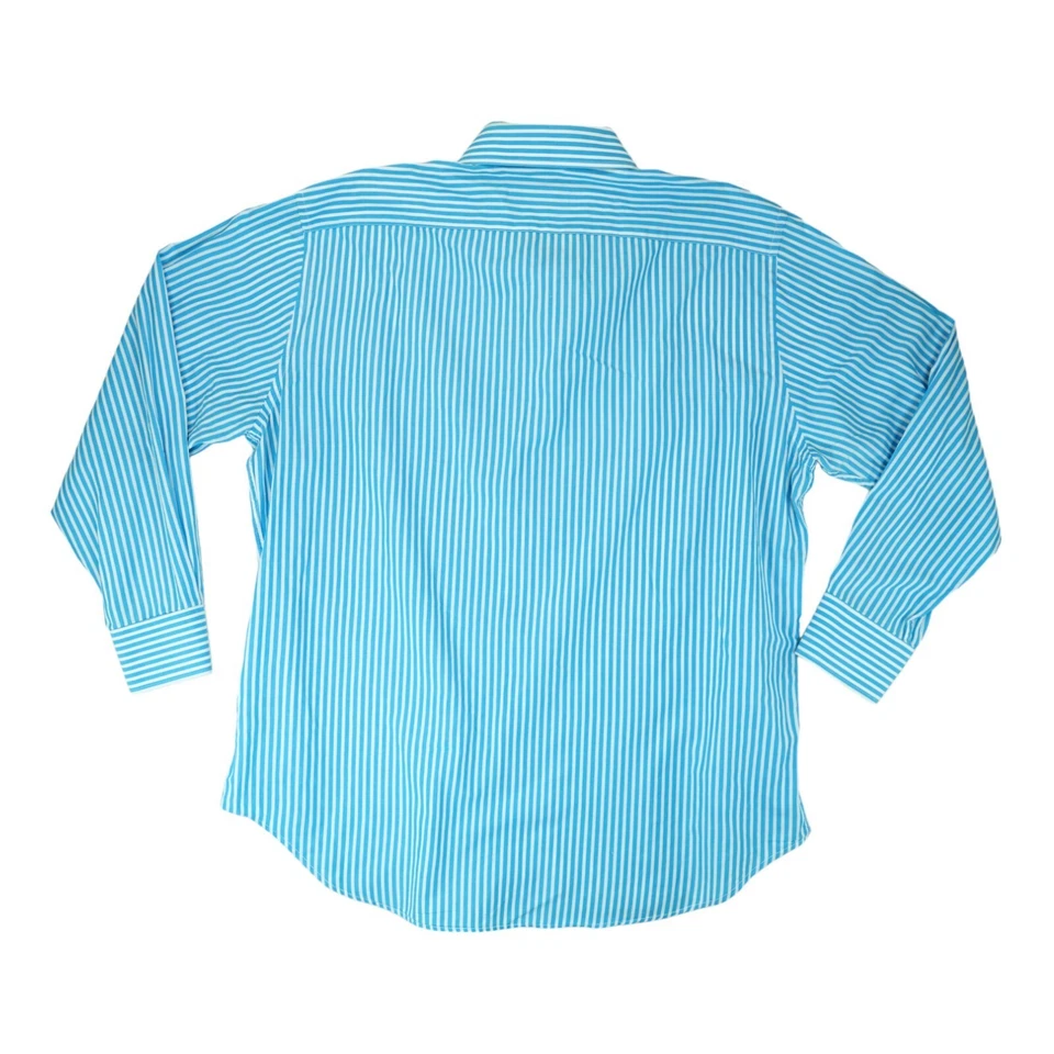 Camisa Bristol & Bull Para Hombre 2XL 18-18.5 - 34/35 Manga Larga Abotonada Rayas Azules Foto 2 de 4