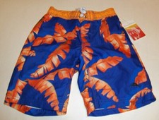 NEW Tommy Bahama boys sz 4 swim trunks board shorts elastic waist blue orange