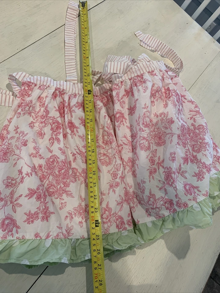 Cenefa de cortina floral My Baby Sam con lazos ~ blanco, rosa y verde ~ ~ B2 Foto 4 de 4