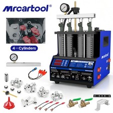Car Fuel Injector Cleaner Tester 4-cylinders 110v Heating Ultrasonic Cleaning Us