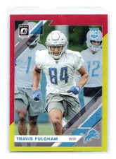 2019 Donruss Optic #144 Travis Fulgham Red and Yellow RC Rookie Holo Prizm