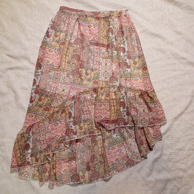 Knit Works Women's Fairycore Asymmetrical Skirt Size XS Flowy Whimsical