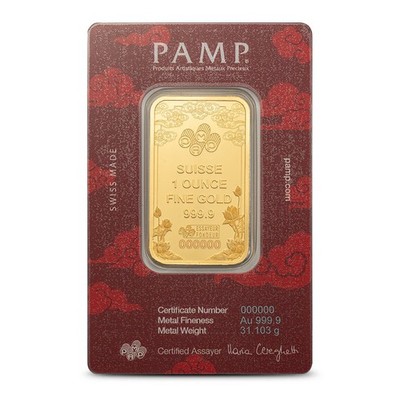 1 oz PAMP Suisse Gold Good Luck Yellow Dragon Bar (New w/Assay) | eBay