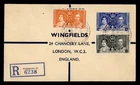 DR WHO 1937 MALAYA SINGAPORE FDC KGVI CORONATION COMBO REGISTERED M70774