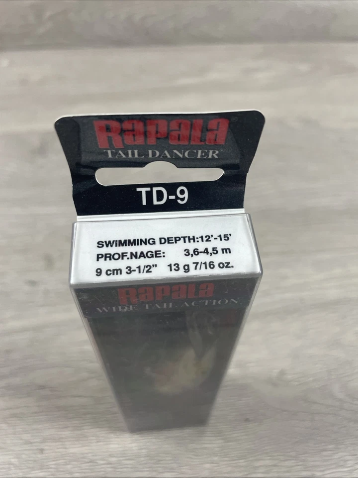 Rapala Tail Dancer TD-9 Wide Tail Action 3-1/2” 13g 7/16 OZ. Profundidad de natación 12-15’ Foto 2 de 4