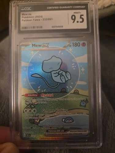 CGC 9.5 Mew ex SIR Paldean Fates 232/091 SV PAF EN Pokemon Card Shining Bubble