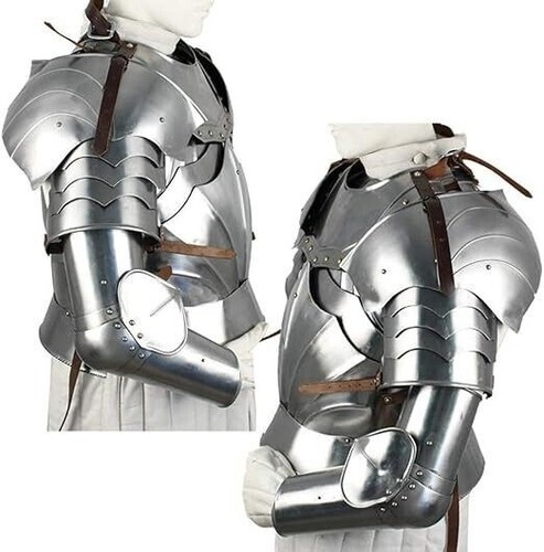 Complete Medieval Knight Arms Armor Set | Metallic One Size Spaulders | Handmad - Picture 13 of 13