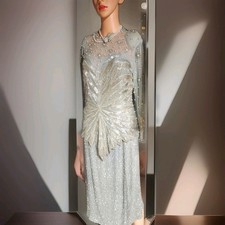 Vintage Sequin Silk Mother Of The Bride Dress