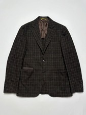 CANALI Kei Blazer Jacket Men IT 48 R US 38 Brown Plaid Wool Cashmere Sport Coat.