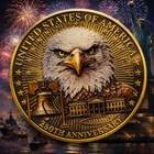 USA 250th Anniversary Gold Coin Liberty Eagle 1776 2026 Veteran Made In USA BID1