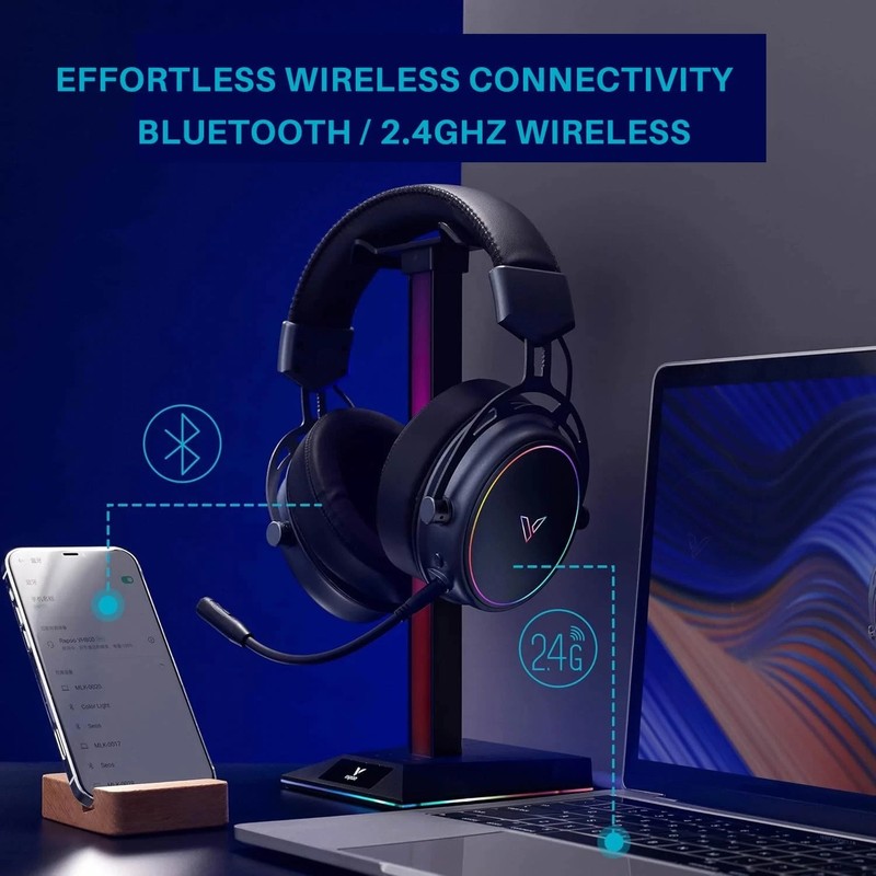 Wireless Gaming Headset for PC PS4 PS5 Switch 2.4GHz Microphone Stereo RGB