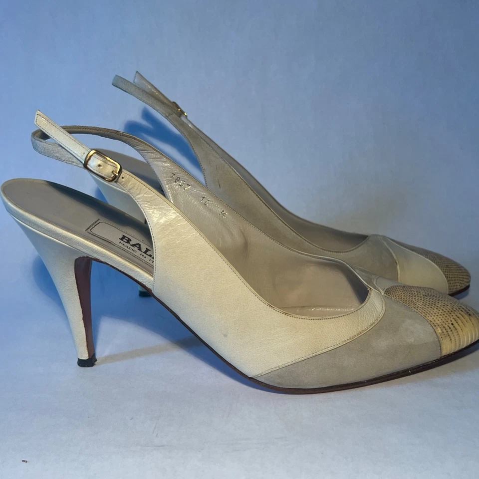 Bandolera Bally vintage de cuero gris claro talla 10 M Italia Foto 4 de 4