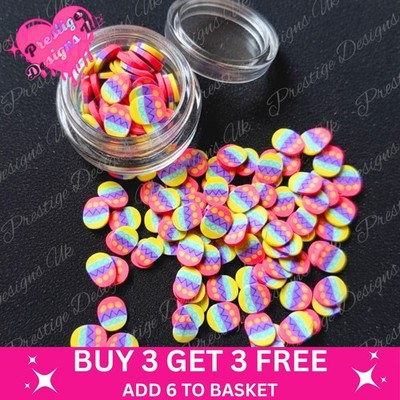 Easter Egg Polymer Clay Slices Fimo Nail Art 5mm Slime Crafts Minature Food