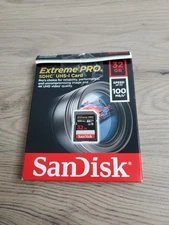  New SanDisk Extreme PRO 32 GB UHS-I/V30/U3/Class 10 SDXC Box Damaged