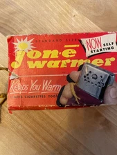 Vintage Jon-e Hand Warmer & Extra Burner Boxed Set W Pouch And Instructions